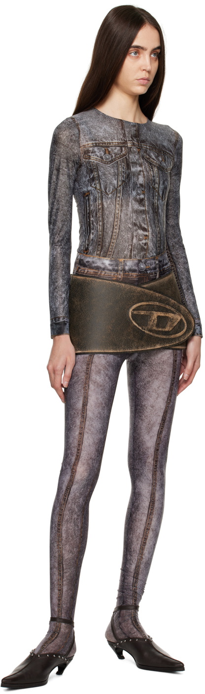 diesel brown b berny belt miniskirt