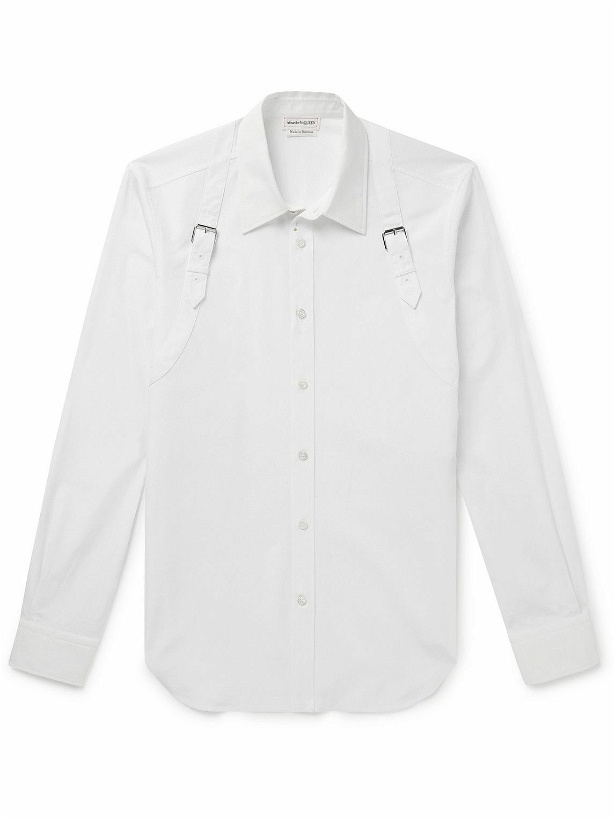 Photo: Alexander McQueen - Harness-Detailed Cotton-Poplin Shirt - White