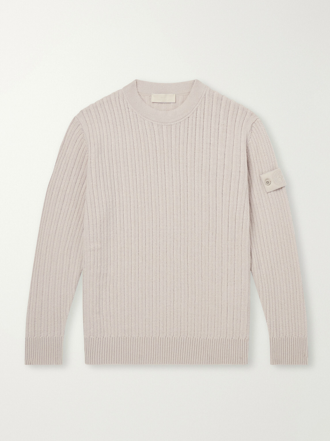 Stone Island - STONE ISLAND GHOST Ribbed Wool Cashmere Sweater - Neutrals