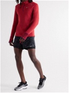 Nike Running - Repel Fleece-Trimmed Therma-FIT Half-Zip Top - Red