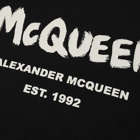 Alexander McQueen Men's Graffiti Logo Crew Sweat in Blck&Ivry