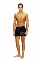 Diesel Mid-length swim shorts with outline logo - Swim shorts Mens in Black