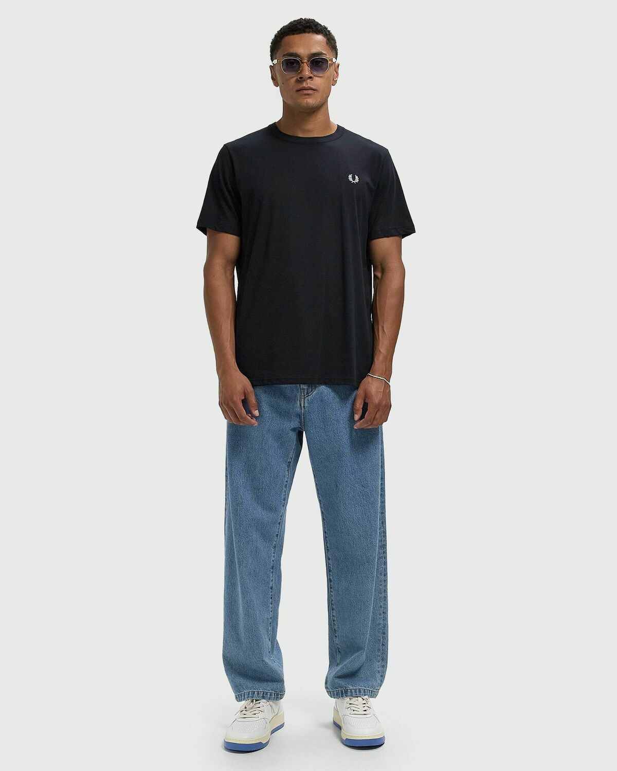 Fred Perry CREWNECKT-SHIRT Blue Mens Shortsleefe