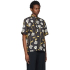 Opening Ceremony Black Allover Roses Short Sleeve Shirt