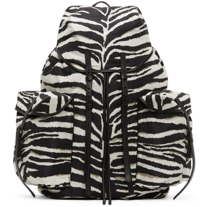 Photo: Dries Van Noten Black and White Canvas Backpack