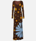 Cala de la Cruz Rocco floral jersey maxi dress