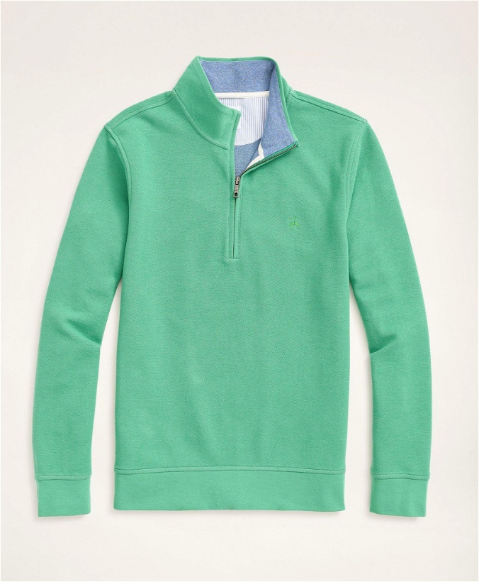 Photo: Brooks Brothers Men's Half-Zip Sweatshirt | Green