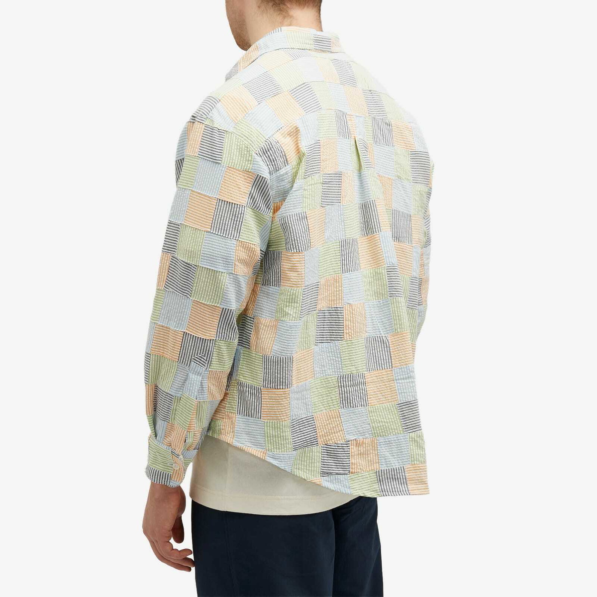 Café Mountain Men's Seersucker Heritage Shirt in Crazy Patchwork