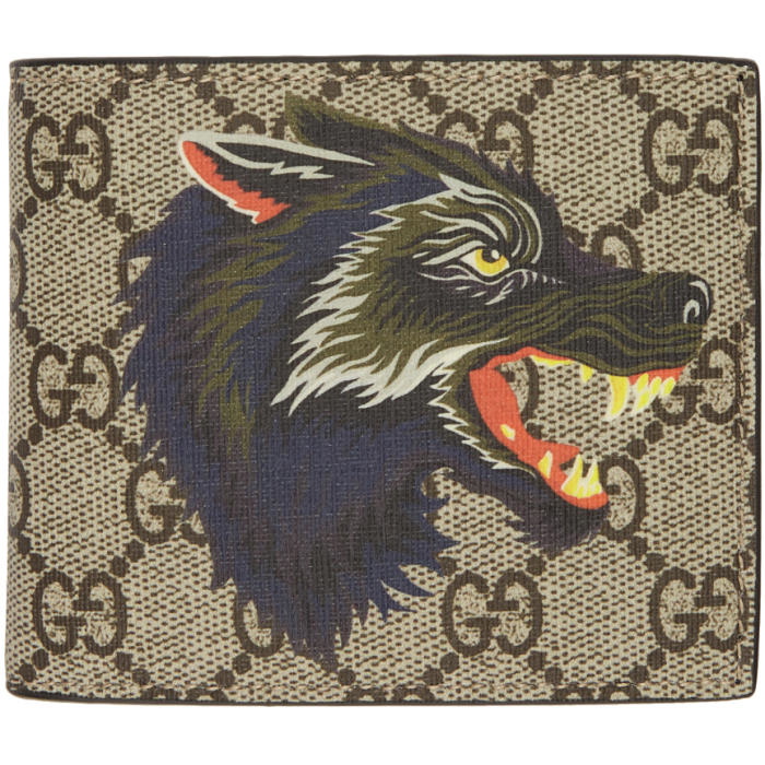 Photo: Gucci Beige GG Supreme Wolf Wallet