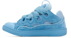 Lanvin Blue Curb Monochrome Suede Sneakers