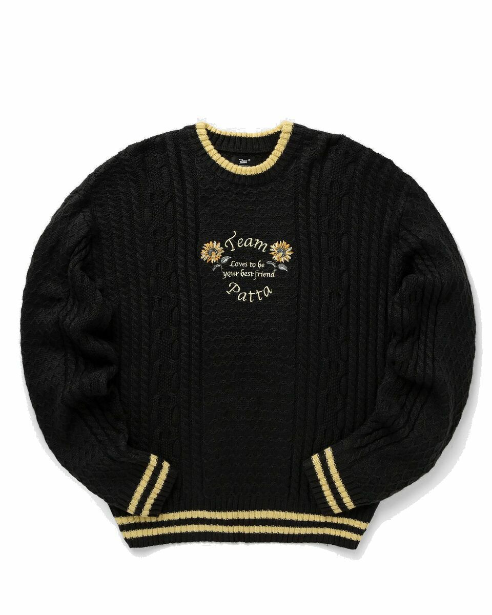 Photo: Patta Loves You Cable Knitted Sweater Black - Mens - Pullovers