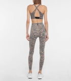 Adam Selman Sport Cross-Back zebra-print sports bra