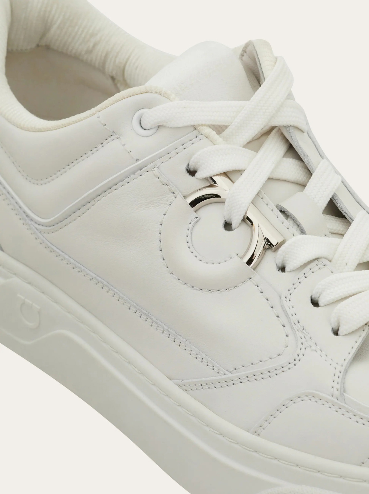 Ferragamo Mens Gancini sneaker in White