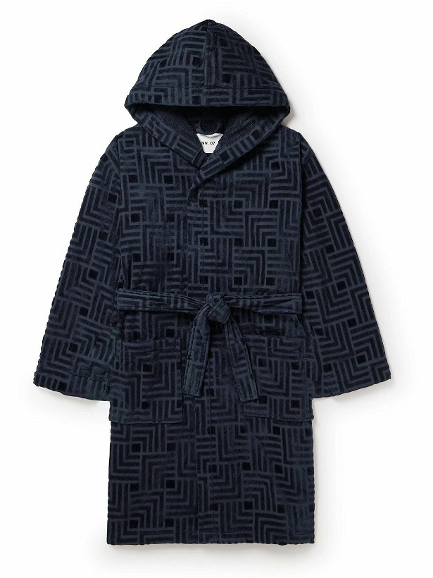 Photo: NN07 - 3450 Belted Cotton-Jacquard Hooded Robe