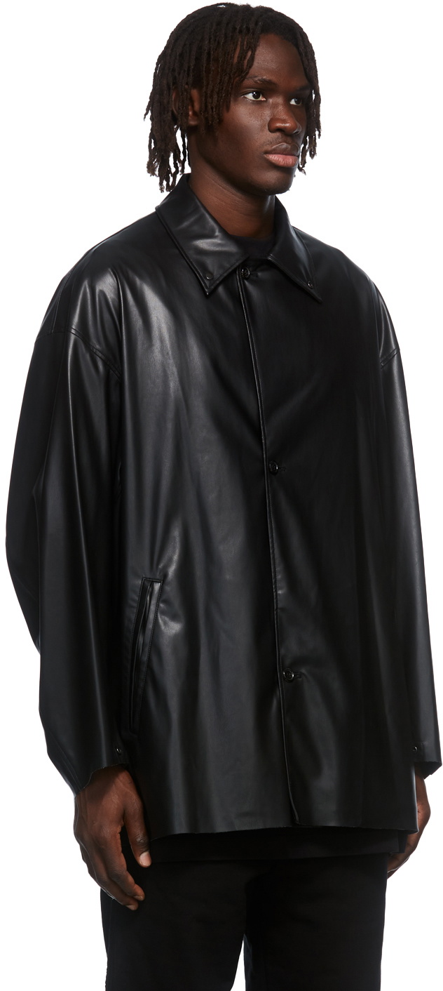 N.Hoolywood Black Faux-Leather Jacket N.Hoolywood