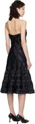 Anna Sui Black Strapless Sweetheart Midi Dress