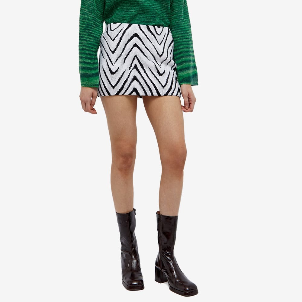 Missoni Womens Zig Zag Jacquard Mini Skirt In Jacquard Zig Zag Bianco E Nero Missoni 8025