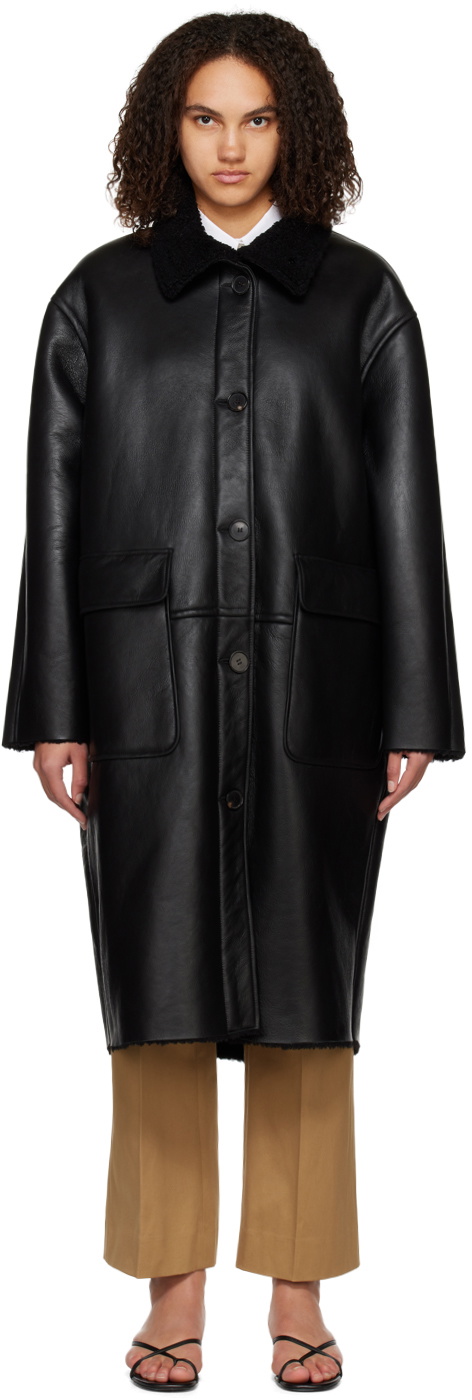 Teurn Studios SSENSE Exclusive Black Seth Leather Coat