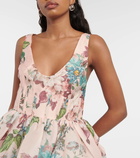 Zimmermann Matchmaker floral linen and silk minidress