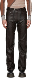 GmbH Brown Pleather Lata Trousers