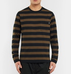 Stüssy - Malcolm Striped Cotton-Jersey T-Shirt - Brown