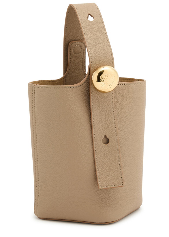 Photo: Loewe Pebble Mini Leather Bucket bag - Sand - One Size