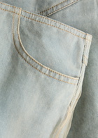 Christopher Esber Silk-chiffon and Denim Mini Skirt Blue