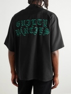 Wacko Maria - Convertible-Collar Printed Recycled-TENCEL™ Shirt - Black