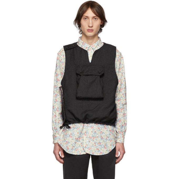 Photo: Engineered Garments Black Pinstripe Vest