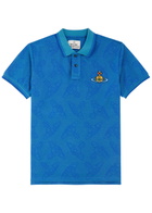 Vivienne Westwood Orb-jacquard Cotton Polo Shirt Blue
