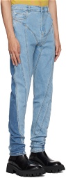 Mugler Blue Spiral Jeans