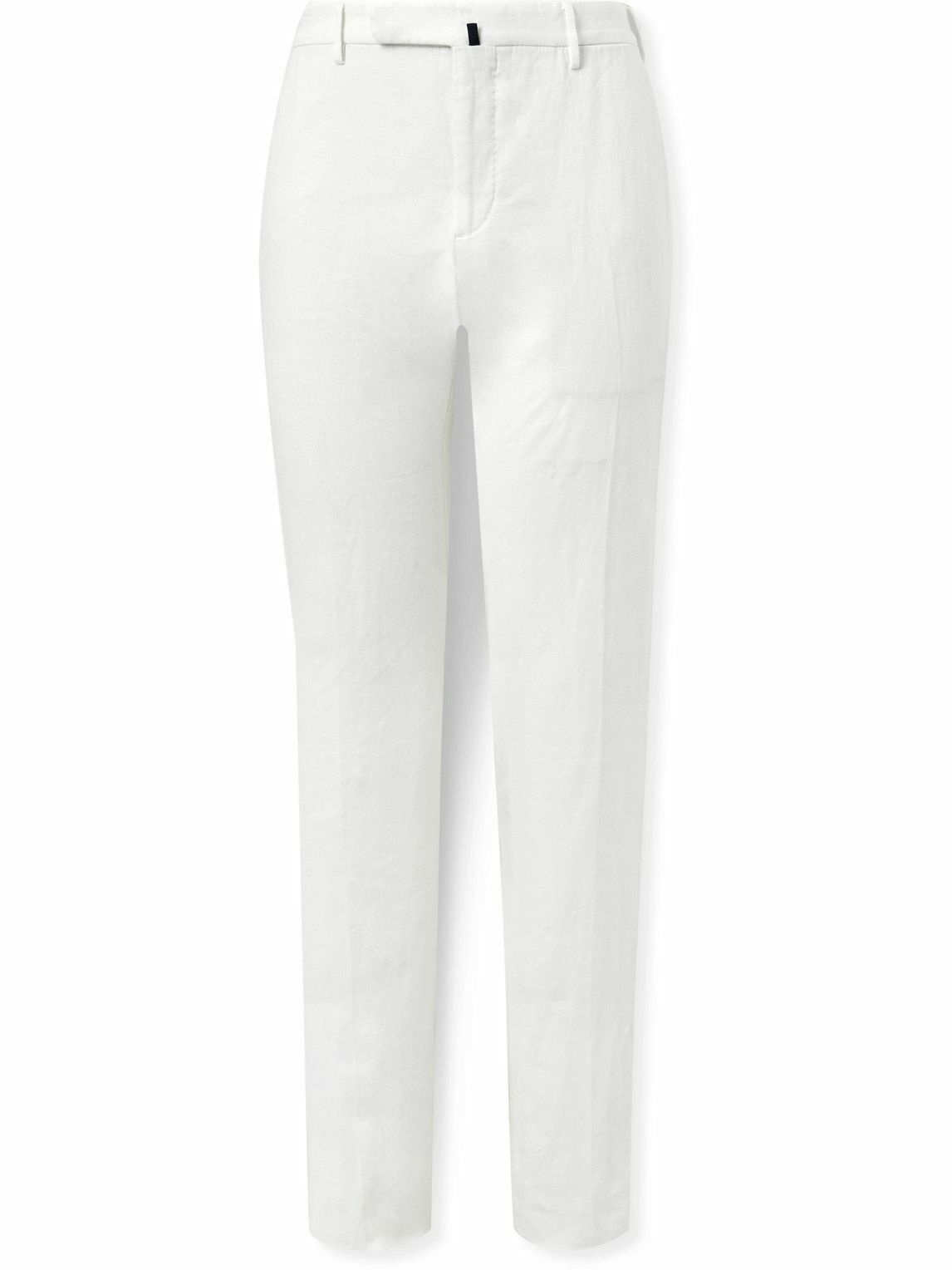 Photo: Incotex - Slim-Fit Linen Trousers - White