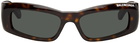 Balenciaga Tortoiseshell Etched Sunglasses