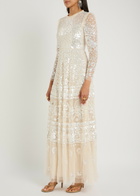 Needle & Thread Aurora Sequin-embellished Gown Cream