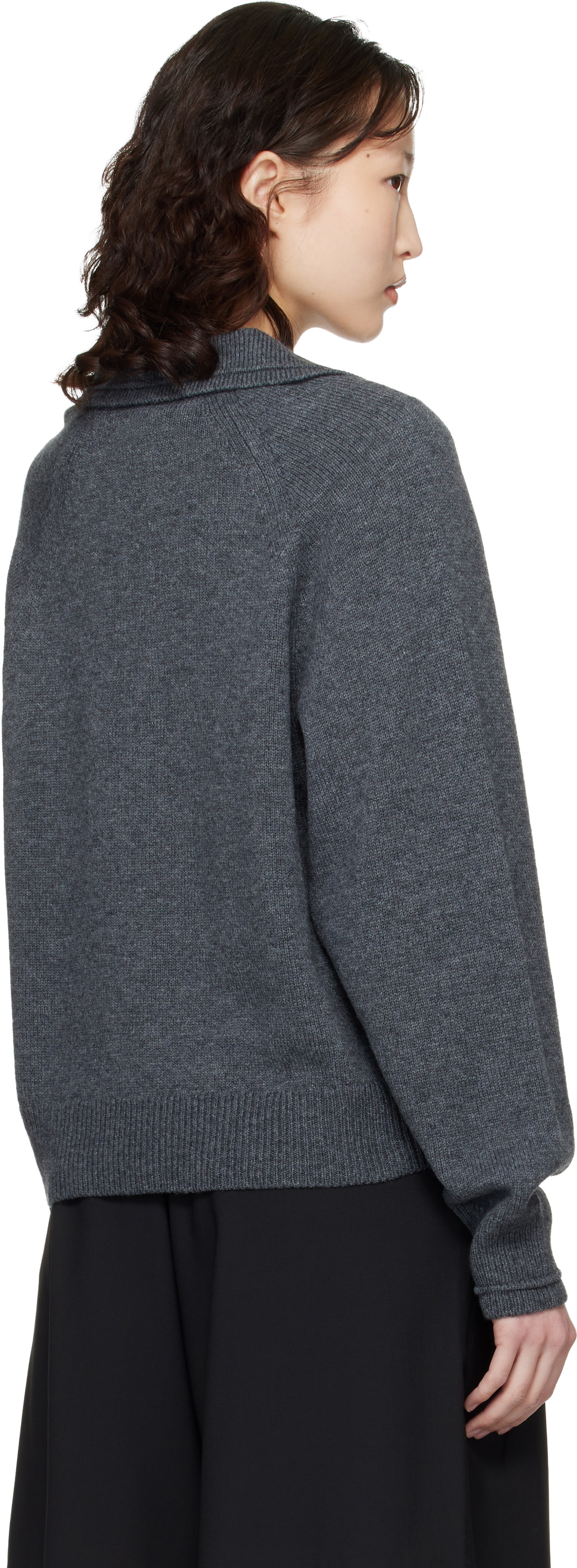 Cordera Gray Merino Wool Polo