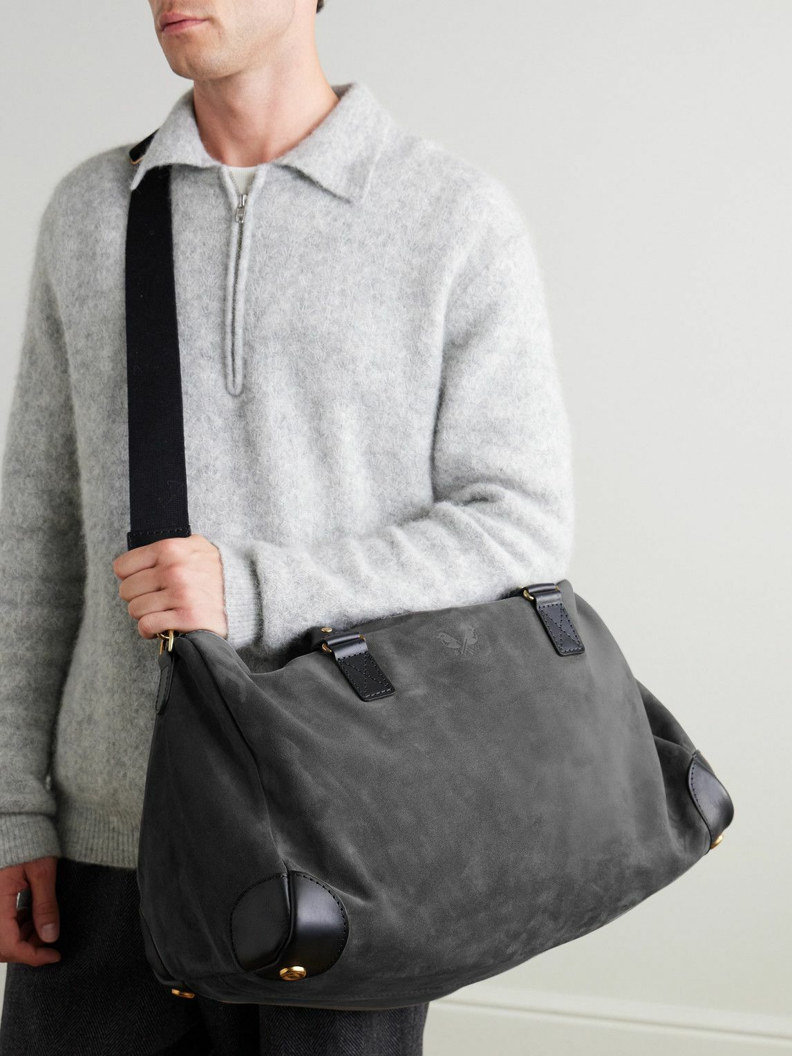 Bennett Winch - Commuter Leather-Trimmed Suede Holdall