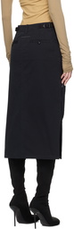 MM6 Maison Margiela Black Pocket Midi Skirt