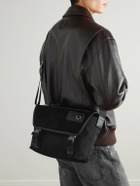 LOEWE - Leather-Trimmed Suede and Canvas Messenger Bag