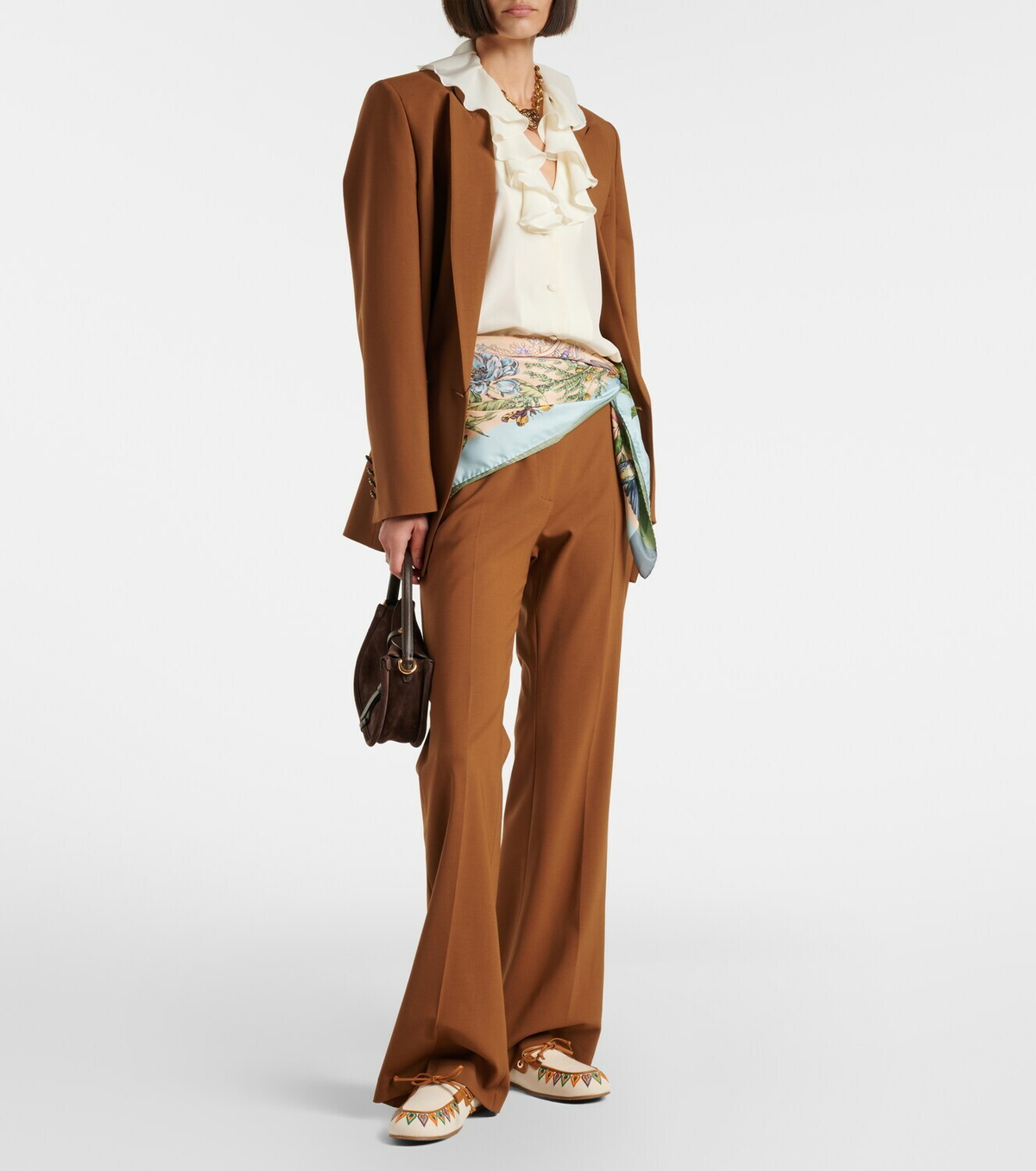 Etro Embroidered canvas boat shoes