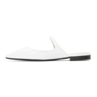 Prada White Button Strap Mules