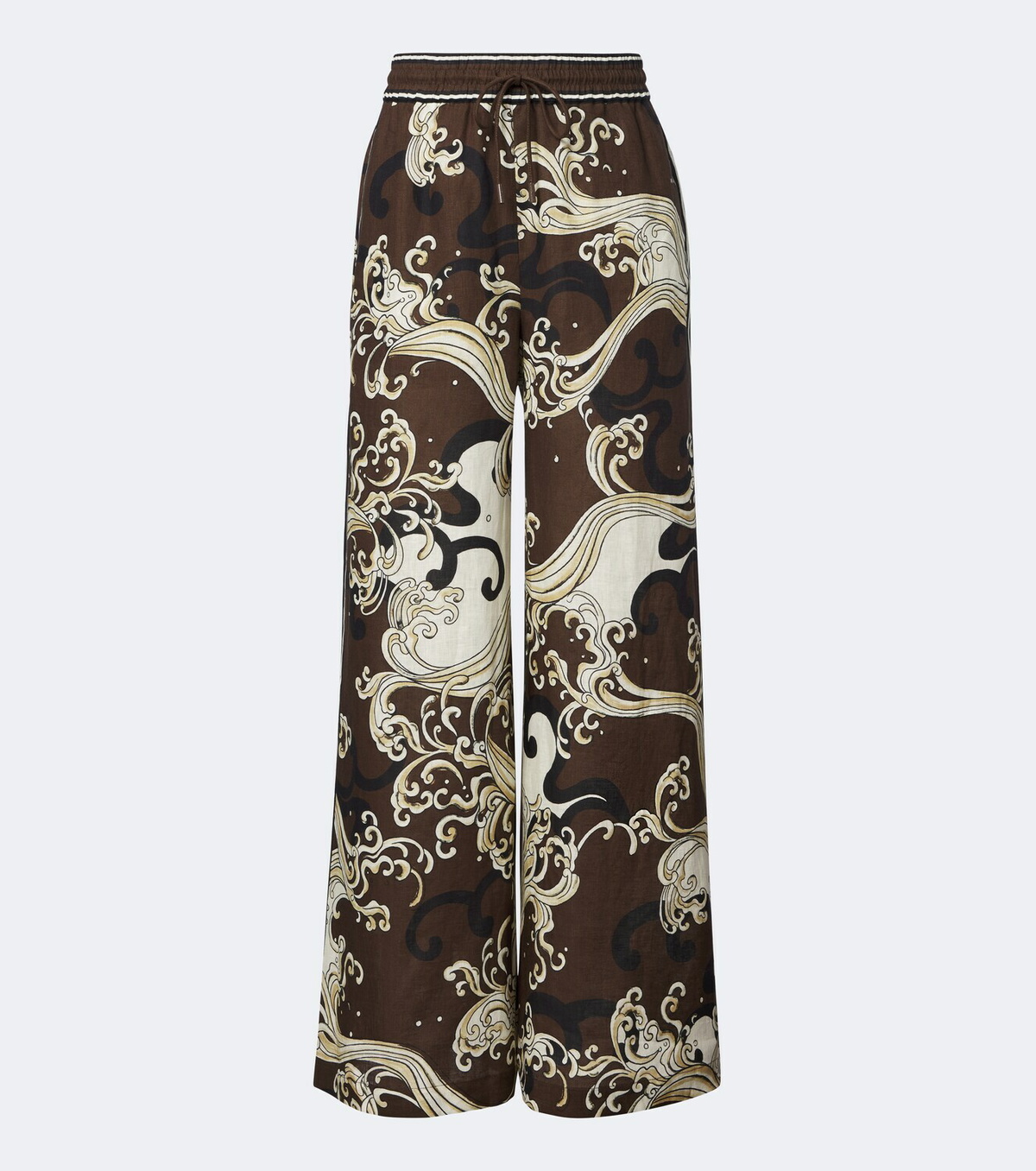 Alémais Otis printed linen wide-leg pants