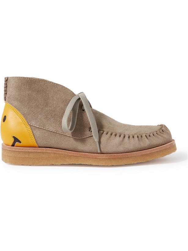Photo: KAPITAL - Leather-Trimmed Suede Desert Boots - Neutrals - 2