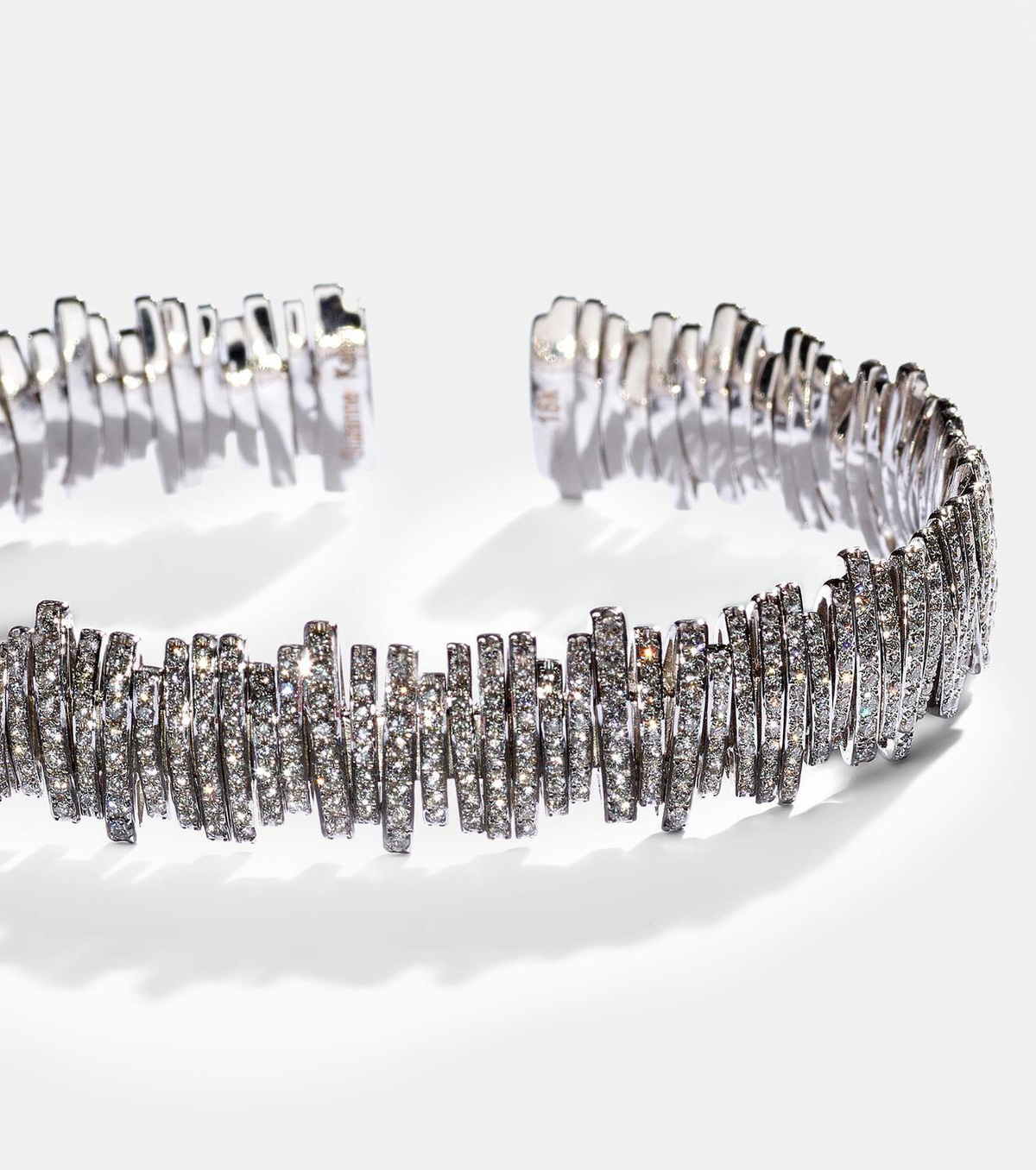 Suzanne Kalan Classic Medium 18kt white gold bracelet with diamonds