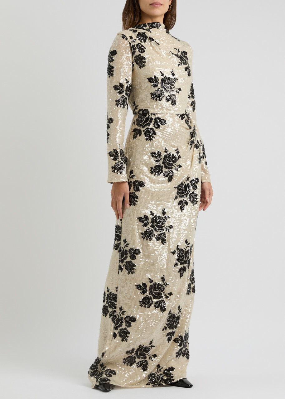 knee length dresses for ladies Long Sleeve Draped Dress main image 1