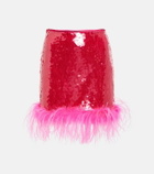 Giuseppe di Morabito Sequined feather-trimmed miniskirt