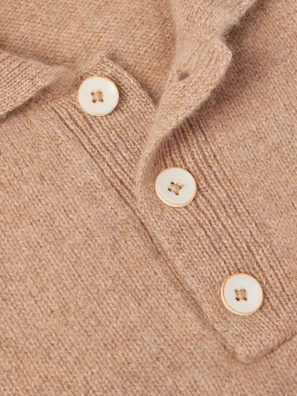The Elder Statesman - Brushed-Cashmere Polo Shirt - Brown
