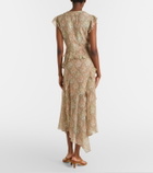 Veronica Beard Avenel printed ruffled silk midi dress