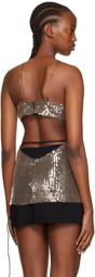 Nensi Dojaka Brown Sequinned Tank Top