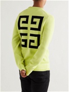 Givenchy - 4G Logo-Intarsia Cotton Sweater - Yellow