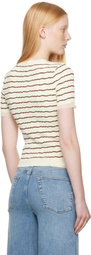 rag & bone Beige & Brown Chiara Stripe Crew T-shirt